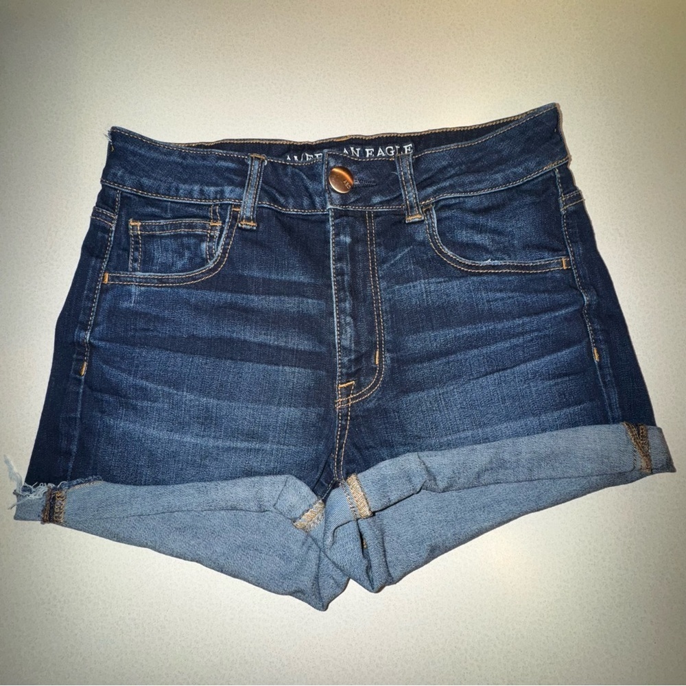 American Eagle Hi Rise Shortie Denim Jean Shirts Women’s Size 6